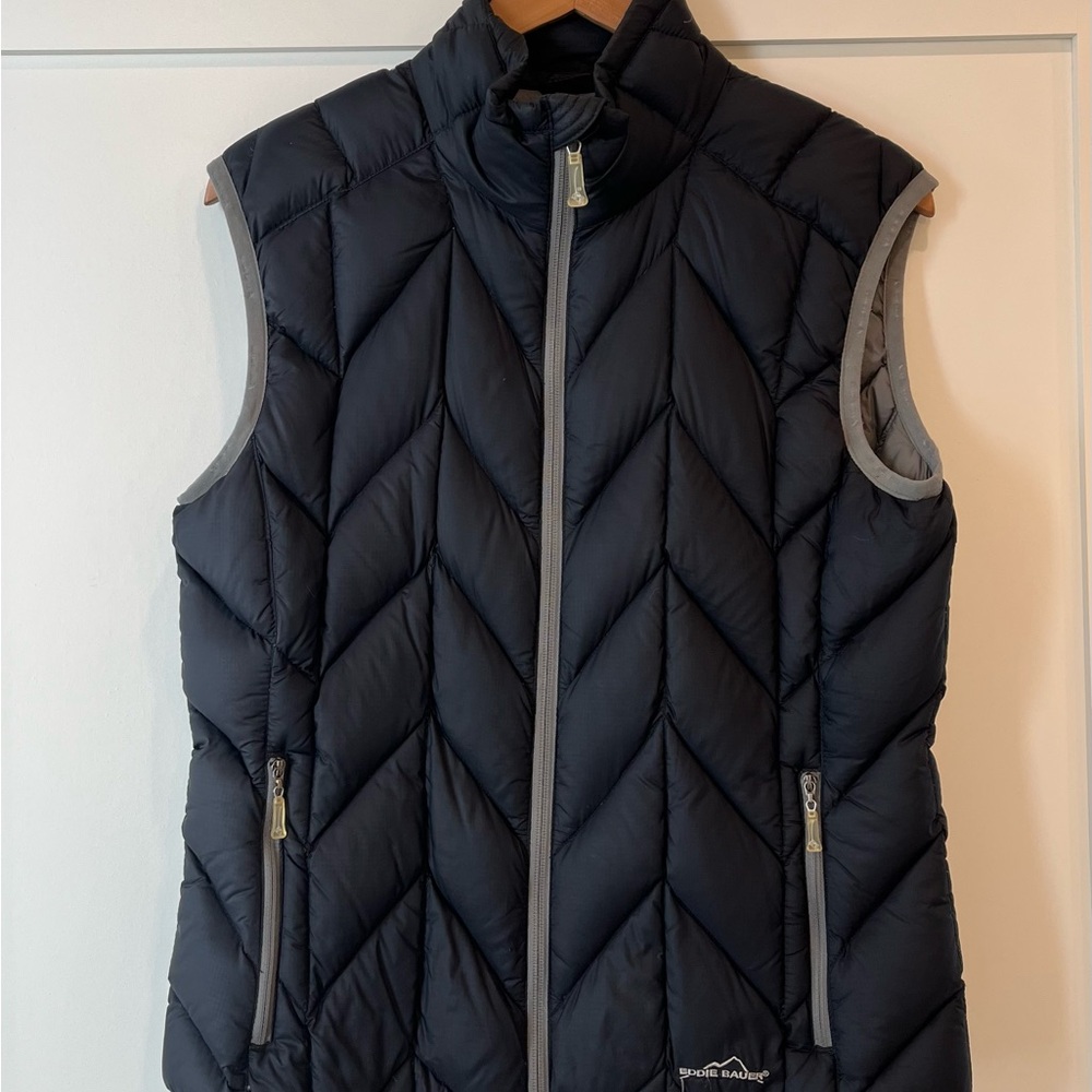Eddie Bauer Black Quilted Down-Style Vest